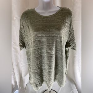 Northern reflections green short sleeve pull on shirt sweater